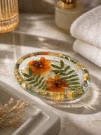 Real -dried-pressed- flowers -resin -soap- case- Resin by Achila