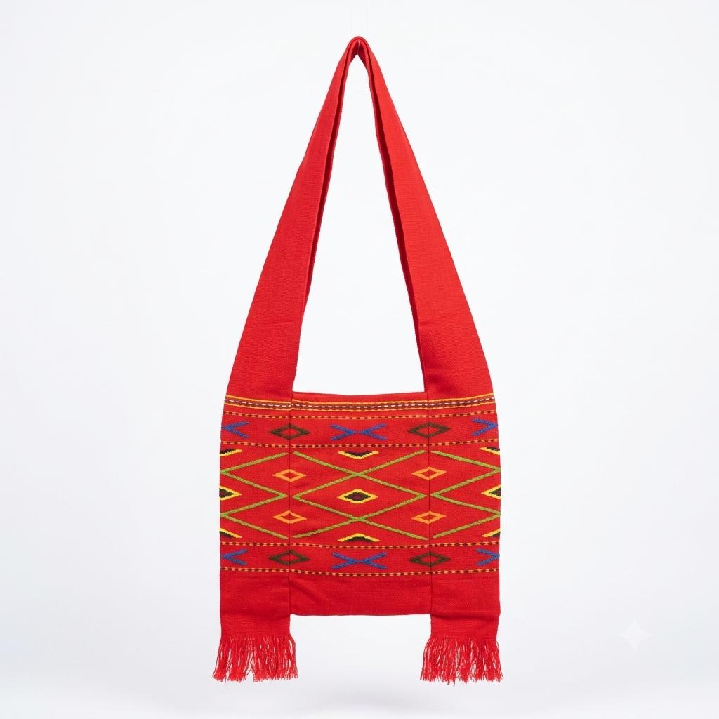 Red color konyak Naga bag - Ethnic inspiration