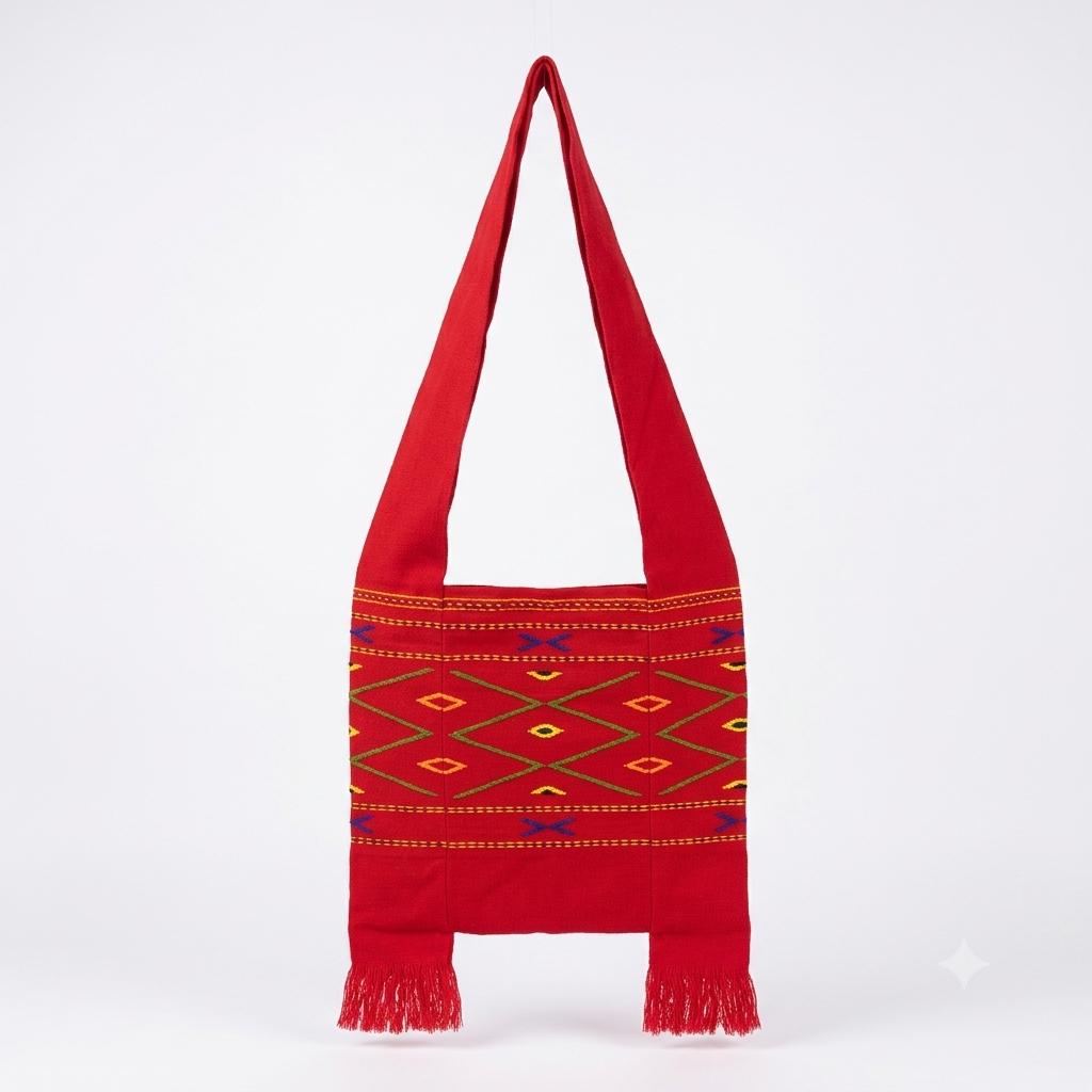 Red sling bag - Ethnic inspiration