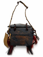 Relic of Wooden Naga Satchel Single Large Skull Engraved Small