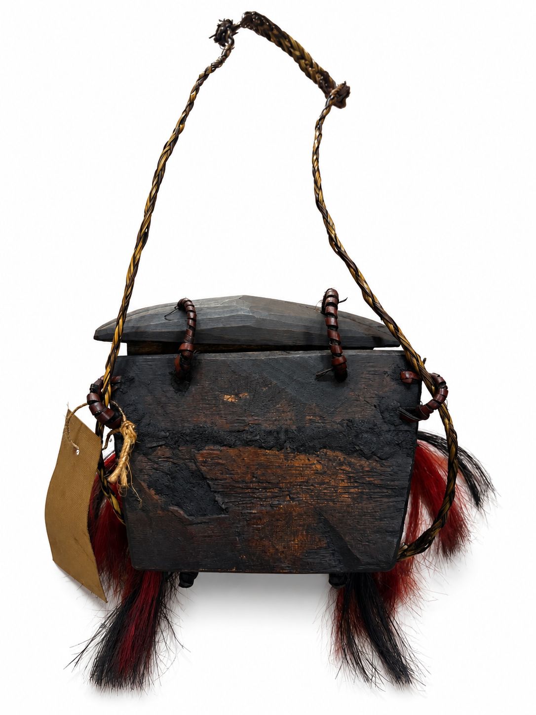Relic of Wooden Naga Satchel Single Large Skull Engraved Small