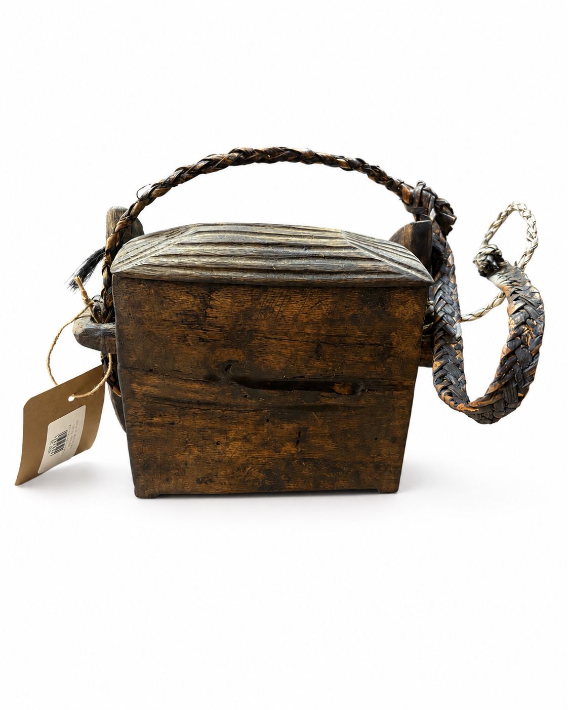 Relic of Wooden Naga Satchel Two Skull With Bones Engraved Big