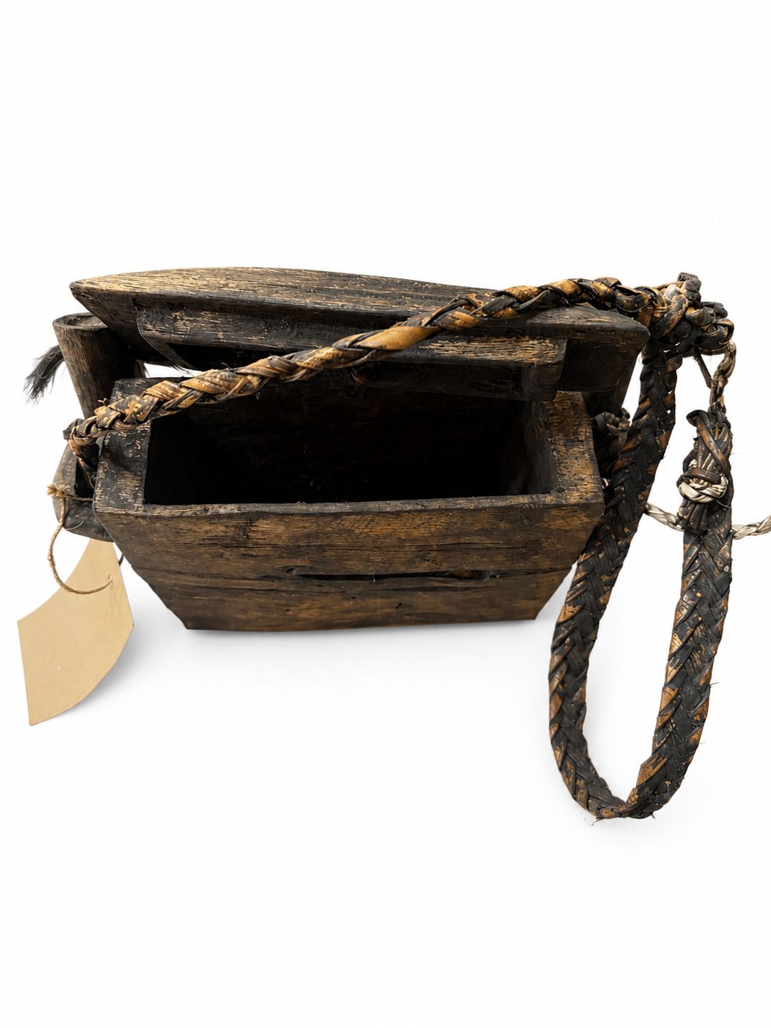 Relic of Wooden Naga Satchel Two Skull With Bones Engraved Big
