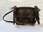 Relic of Wooden Naga Satchel Two Skull With Bones Engraved Big