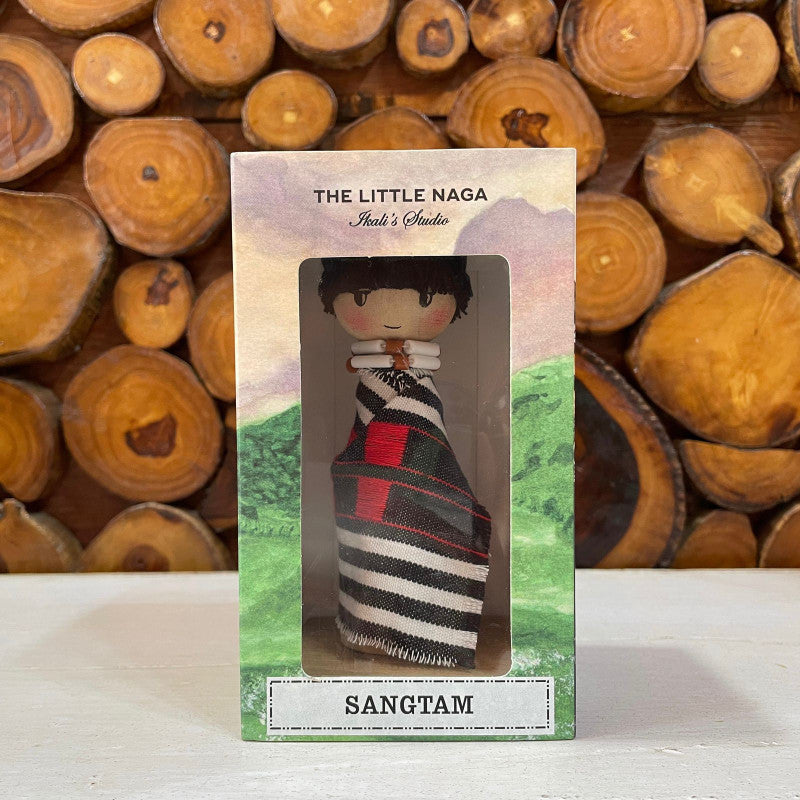 SANGTAM boy traditional wooden doll - Ikali's Studio