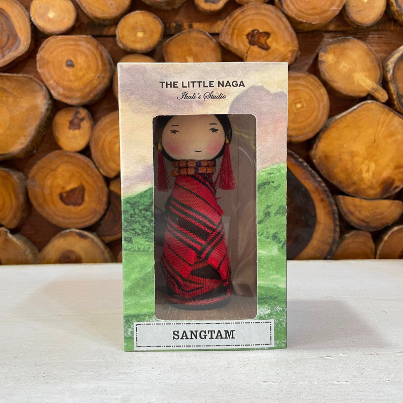 SANGTAM girl traditional wooden doll - Ikali's Studio