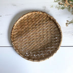 Small Round Woven Bamboo Tray - Indigi craft