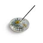 Sunshine -daisy -white -scallop- incense -stand - Resin by Achila