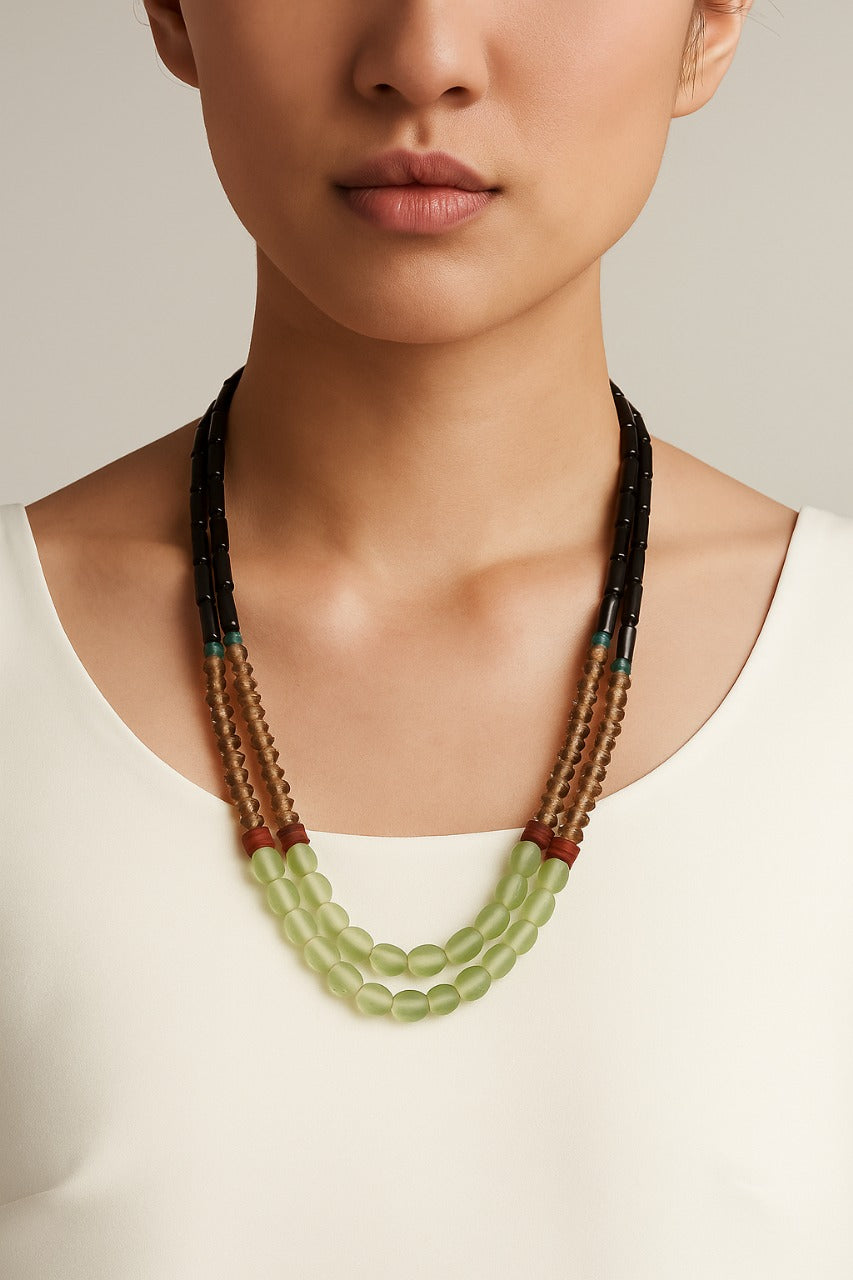 Three tones simple necklace-Annie Sakhamo