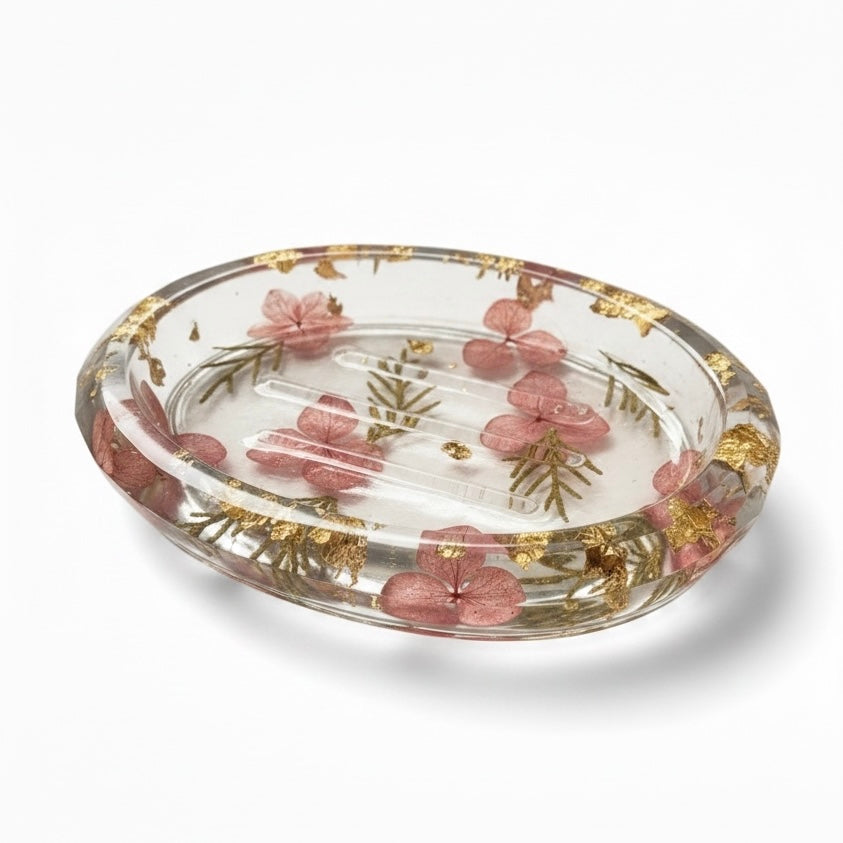 Transparent-Floral -Flake -Soap-Case-Resin by Achila