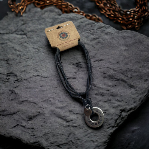 Treasured Elements-Black Zodiac Aquarius Pendant