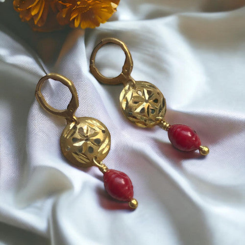 Treasured Elements-Natural red coral drop