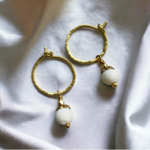 Treasured Elements - Natural white sponge coral drop