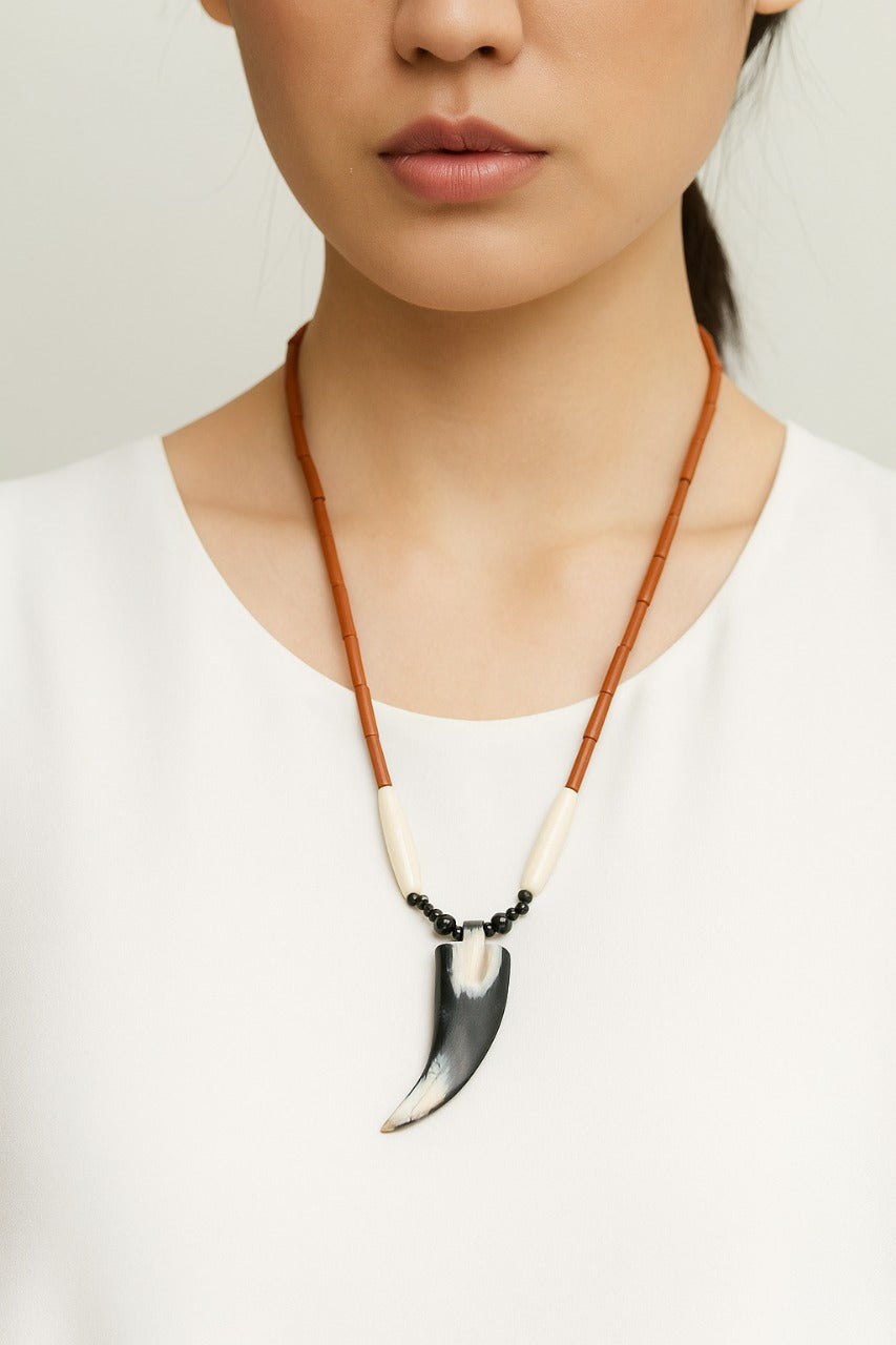 Unisex horn pendant necklace- Annie Sakhamo