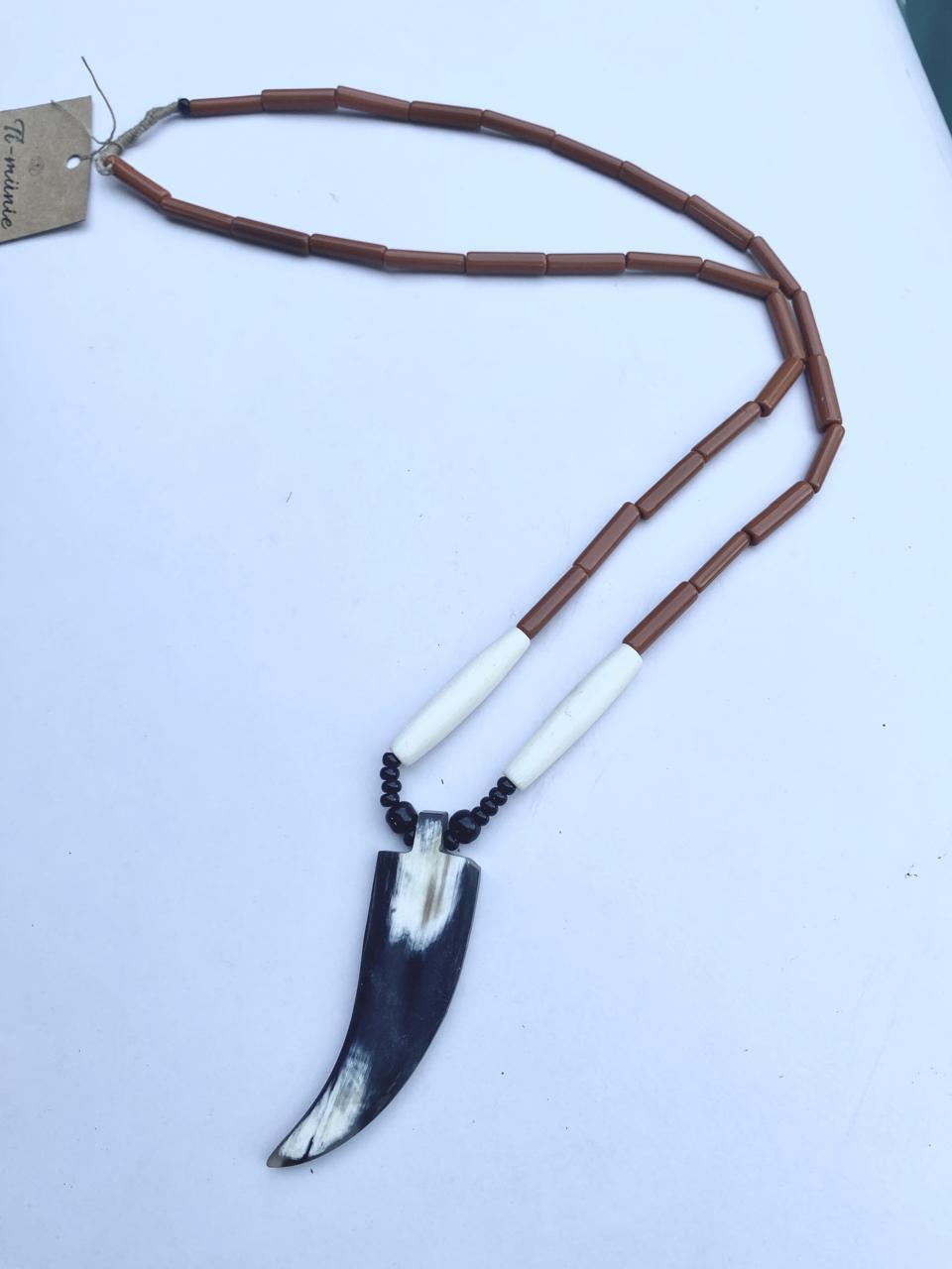 Unisex horn pendant necklace- Annie Sakhamo