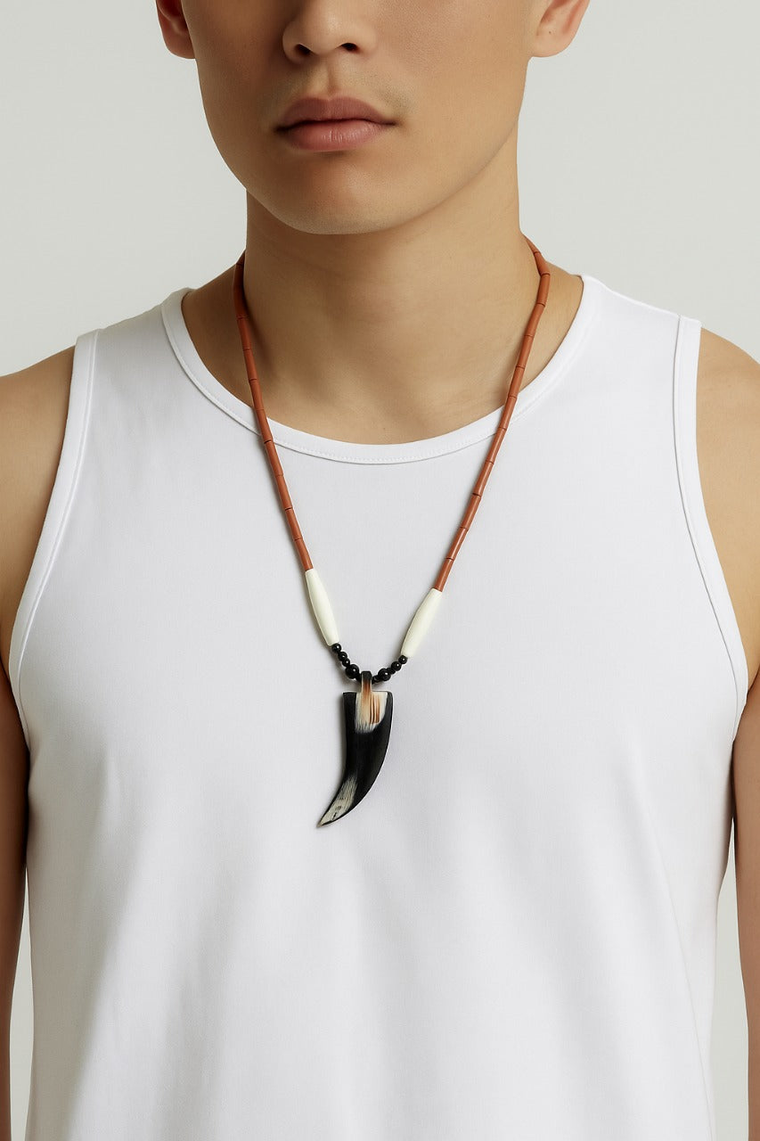 Unisex horn pendant necklace- Annie Sakhamo