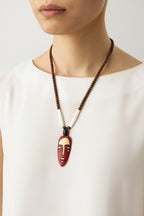 Unisex red mask necklace- Annie Sakhamo