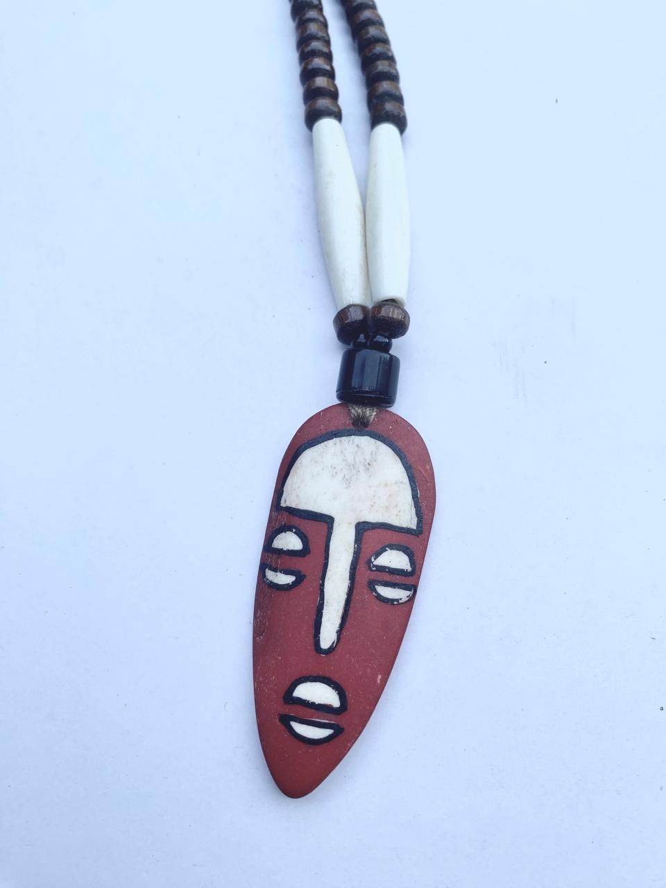 Unisex red mask necklace- Annie Sakhamo