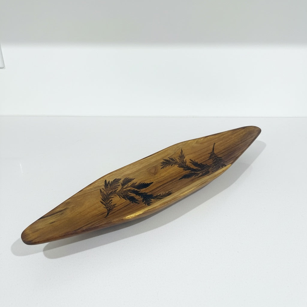 Vine pattern flower wooden platter - Custom Creations