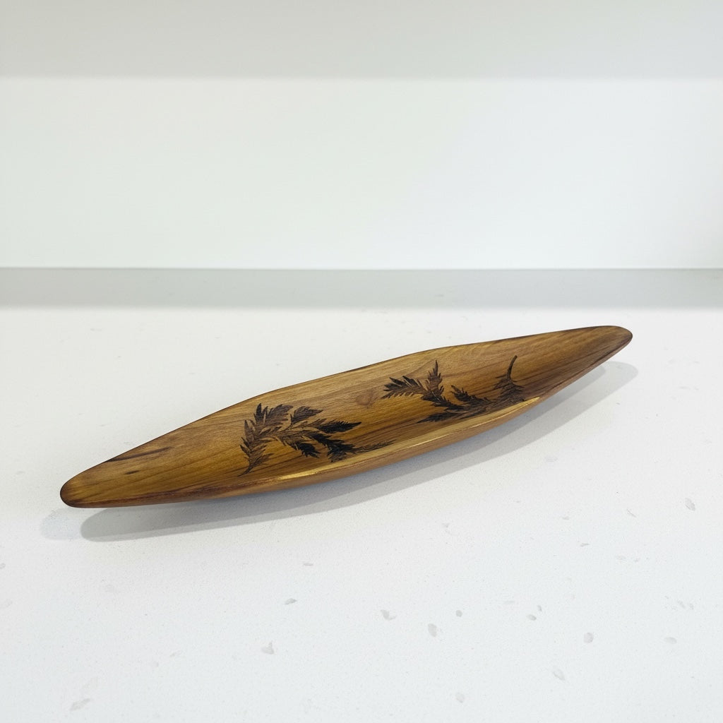 Vine pattern flower wooden platter - Custom Creations