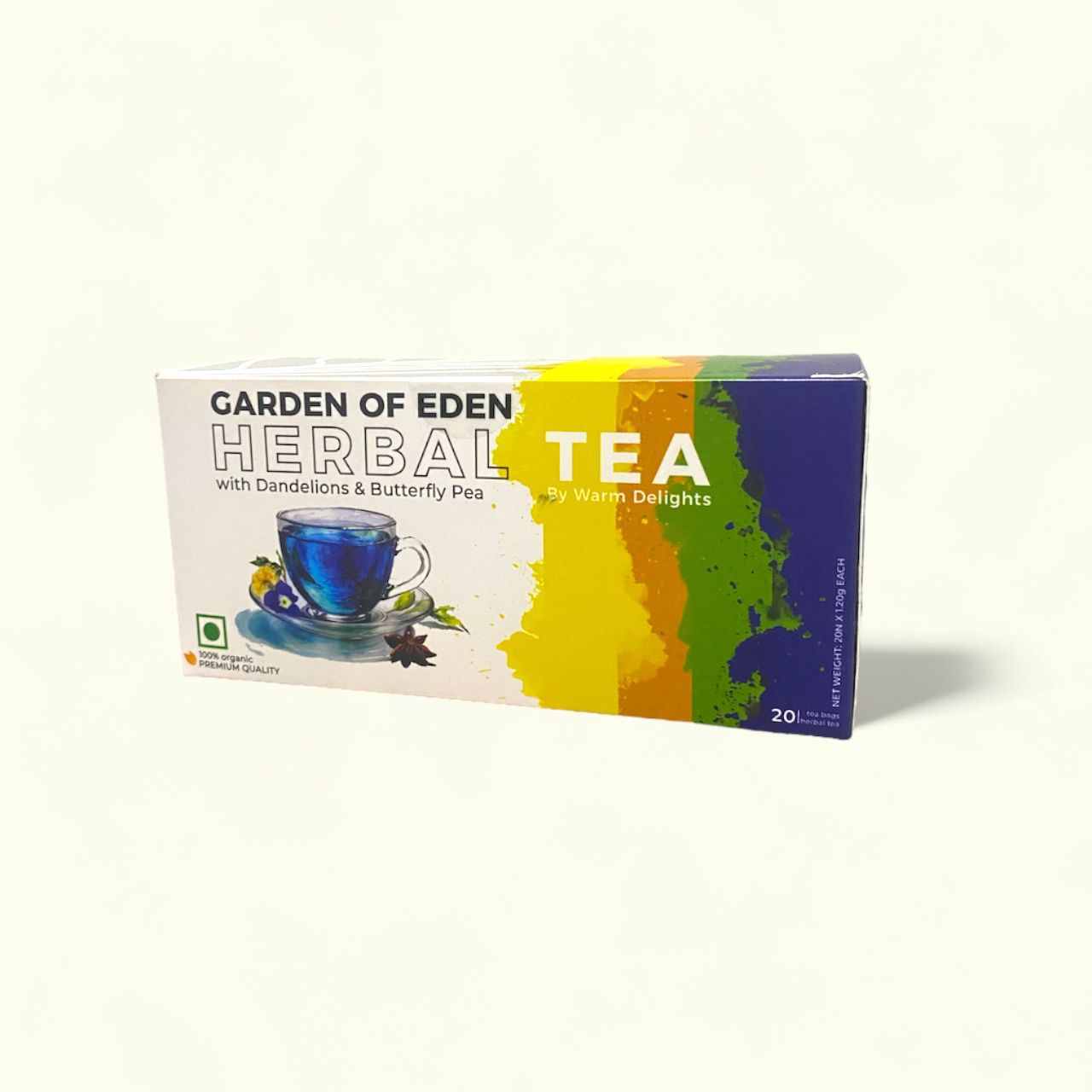 Garden of Eden Herbal Tea with Dandelions & Butterfly Pea - Warm Delights