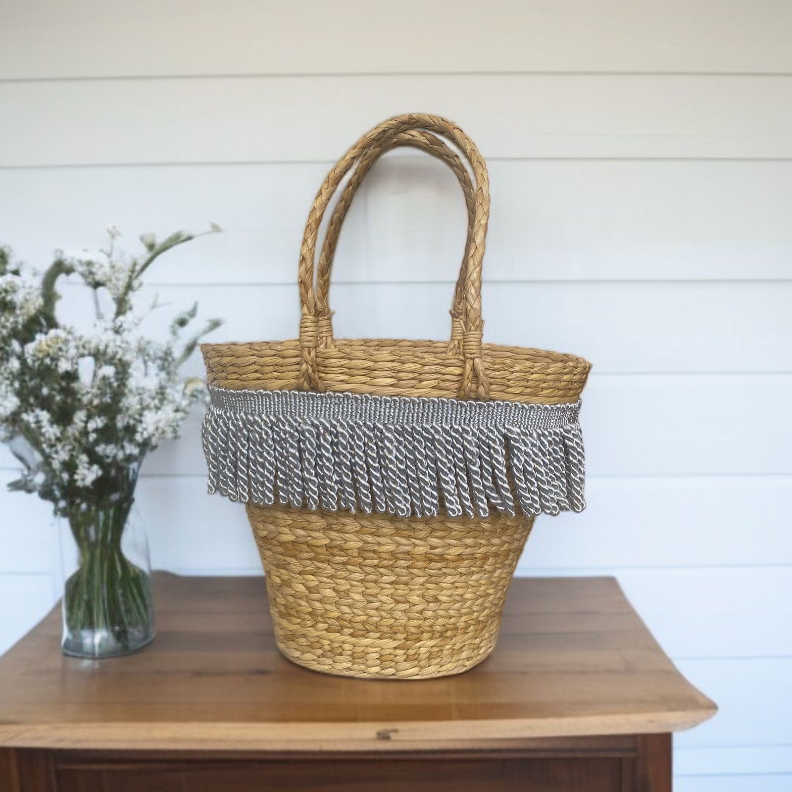 Water Reed Double Tassle Handbag - Flowerchild