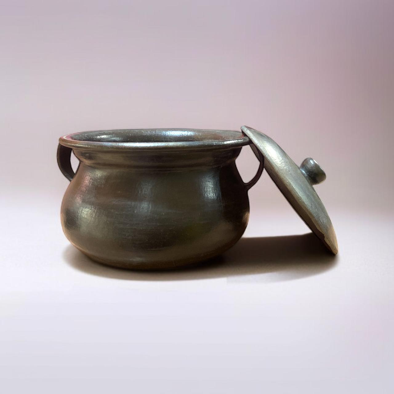 Longpi Pottery Clay Earthenware Pot 4lt with Handle - Indigi Crafts