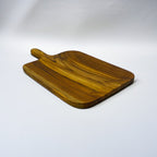 Display Platter Teak Wood Square Carved Design With Handle - Custom Creation