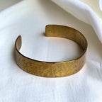 Hand forged brass cuff plain bracelet Wide - Treasured elements