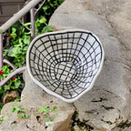 White and black checkered small bowl - The Knot and Bow