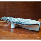 White ceramic standard size platter with black streak - The Knot and Bow