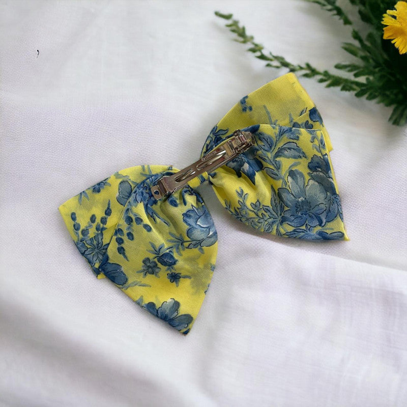 Yaren - Blue and yellow Bow Clip