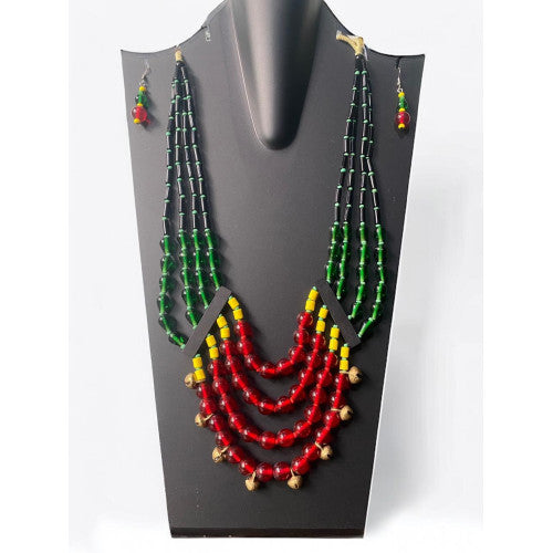Flower Child- Multi colored Glass and Seed Beads Necklace set