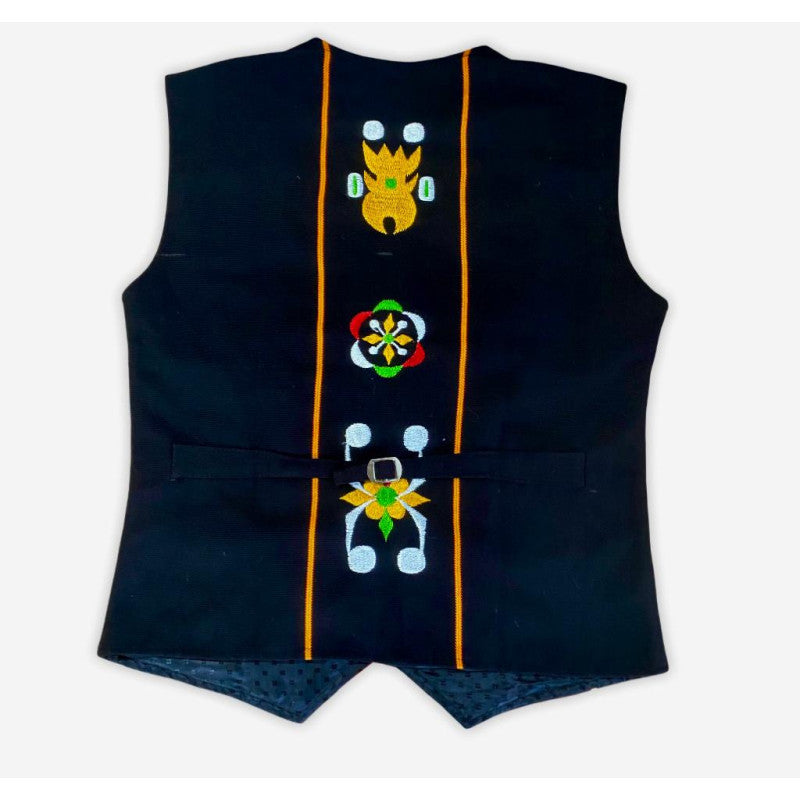Chakhesang Buffalos Motif men's traditional waistcoat - Ethnic Inspirations