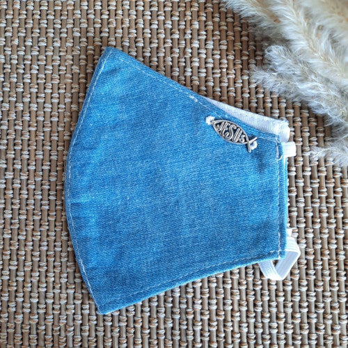 Canvas blue Face mask - Grace Accessories