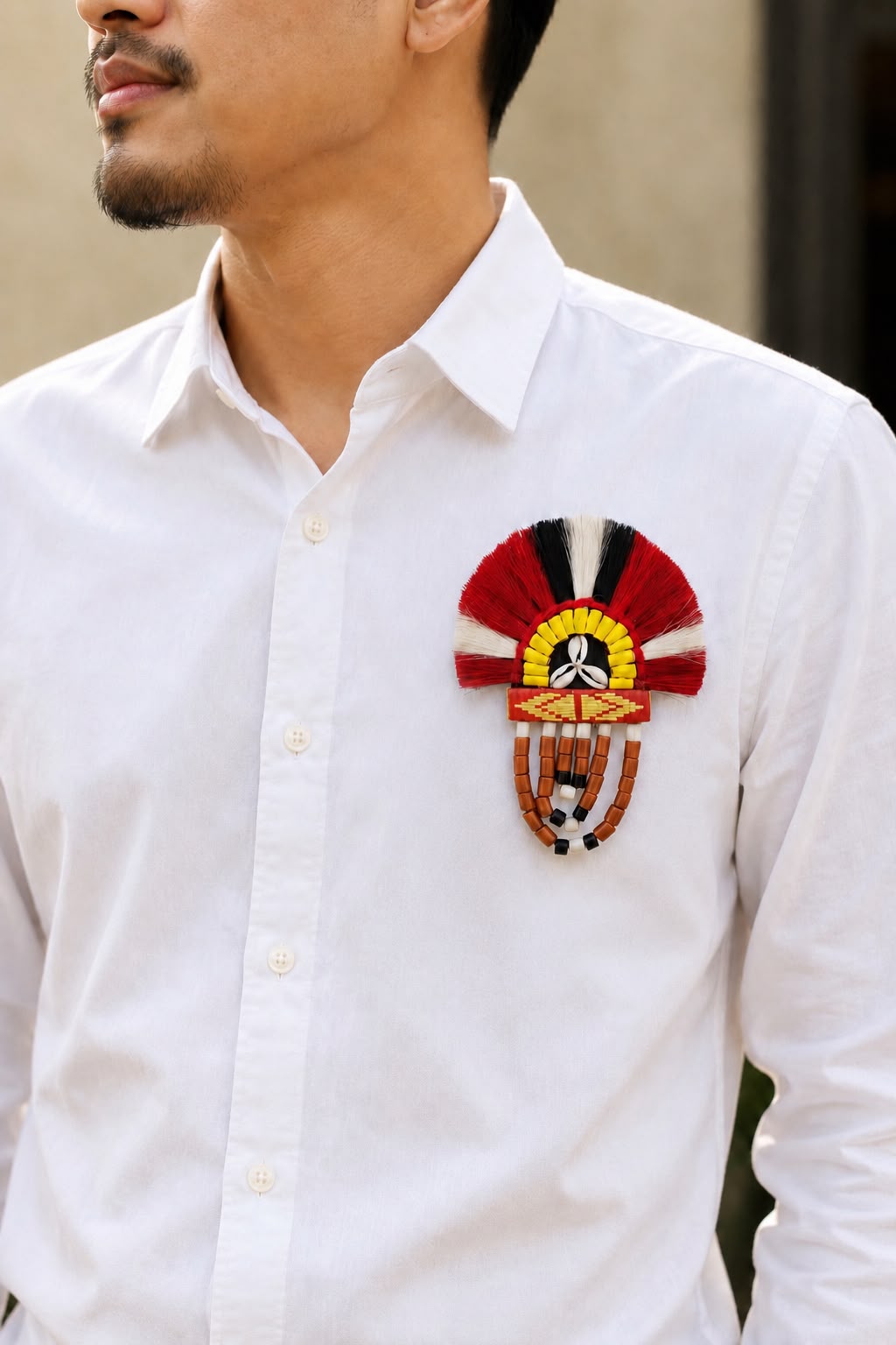 Mens traditional beaded brooch-Prodigals Home