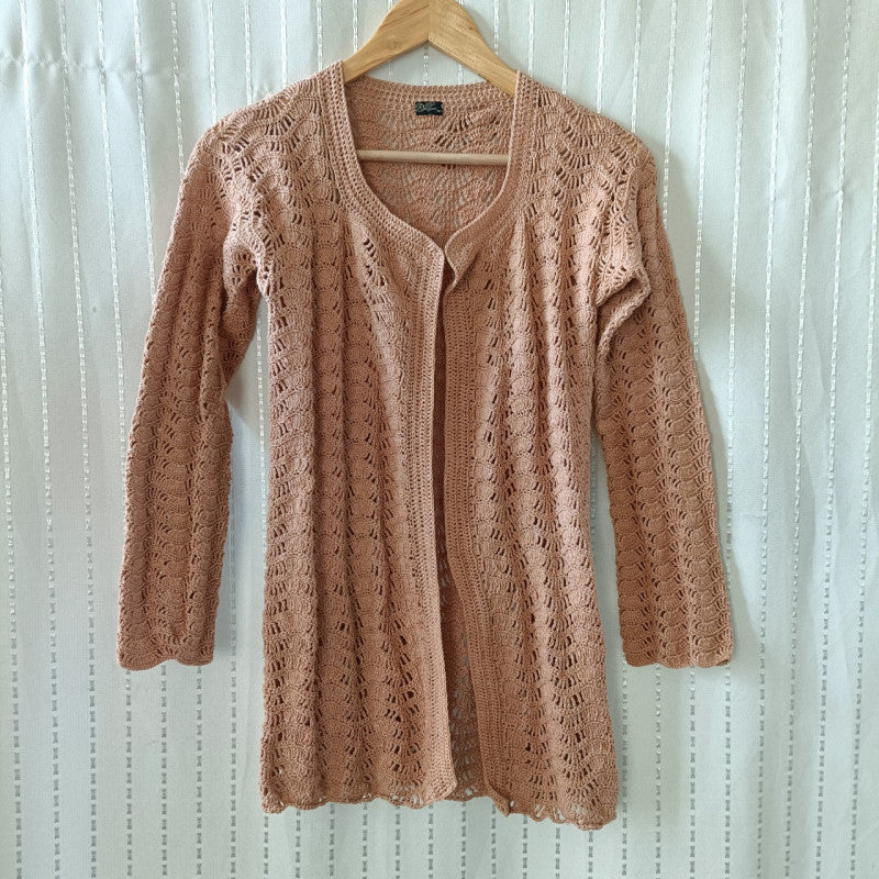 Brown casual Cardigan casual handmade - Aren Crochet