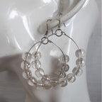 Clear glistening beads earrings - Flower Child