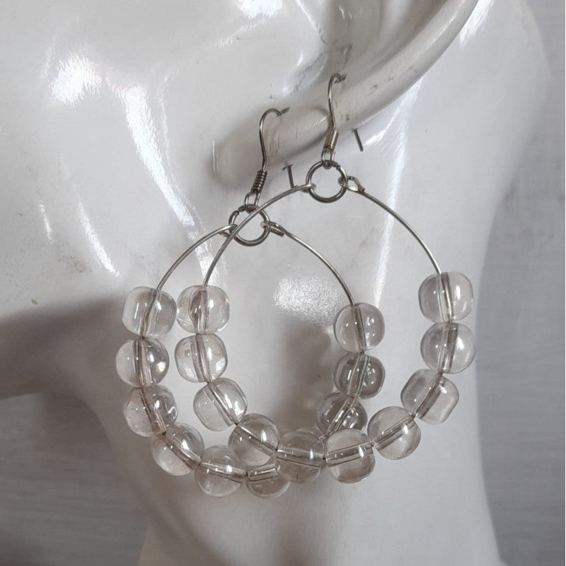 Clear glistening beads earrings - Flower Child