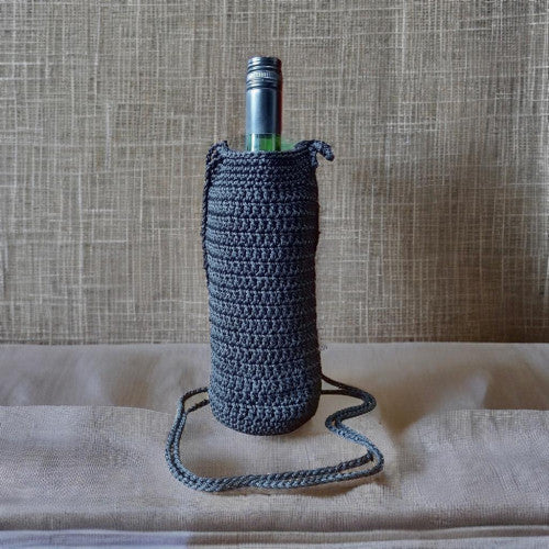 Black crochet bottle holder- R Rhuts