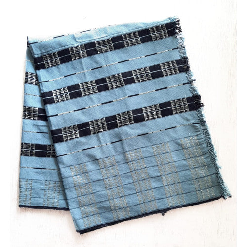 Cyan with Black and silver wraparound - Ethnic Inspirations