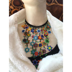 Flower child - Multicolor Beaded Flowers Necklace
