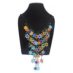 Flower child - Multicolor Beaded Flowers Necklace