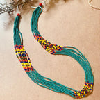 Green Multi-Strings Tribal beads Necklace - Dimasa Ethnic Collections