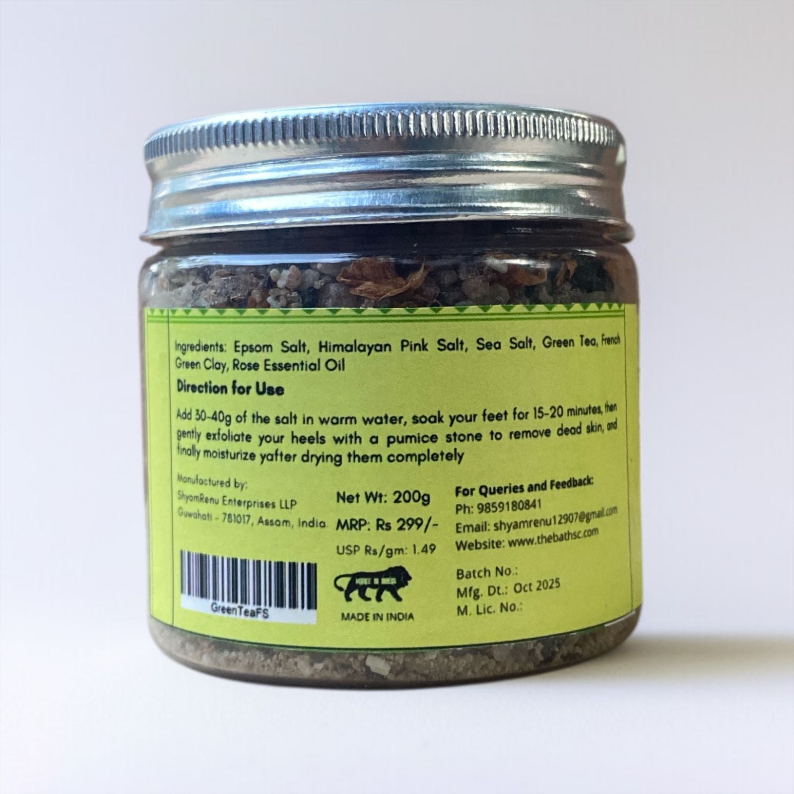 Green Tea Foot Soak Salt - The Bath Sc.