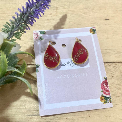 Wine maroon drop earring - Heart Bound Accessories
