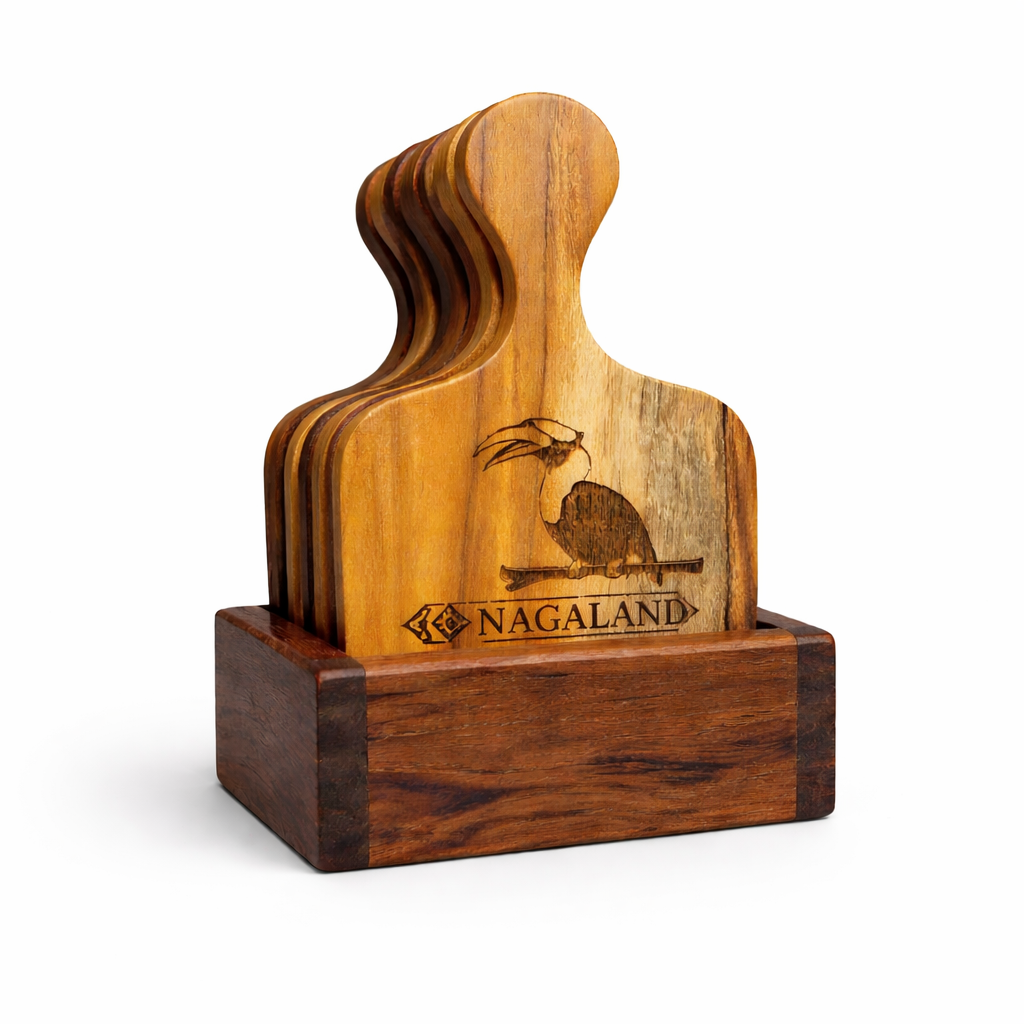 Tea coaster teak Hornbill board - Custom Creations