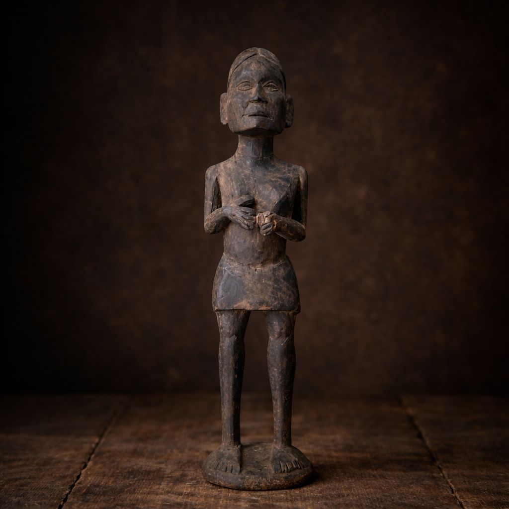 Tribal Women Statue Wood Sculpture - Indigi craft