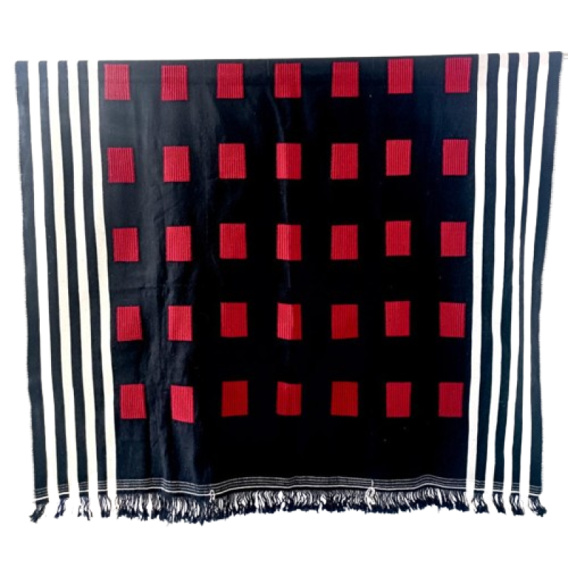Sangtam Loinloom men white border Shawl - Ethnic Inspirations