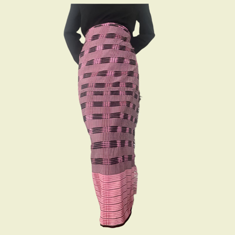Pink Ao Motif Design Wrap Around for Woman - Ethnic Inspirations